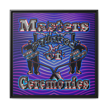 em cee squared - framed canvas art (purple wave)