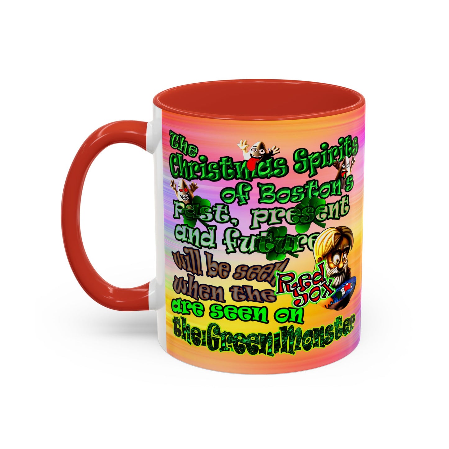 christmas spirits of boston - Accent Mug (color blur)