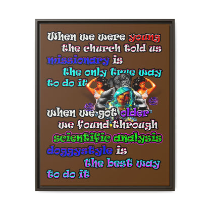 doggystyle - framed canvas art (brown)