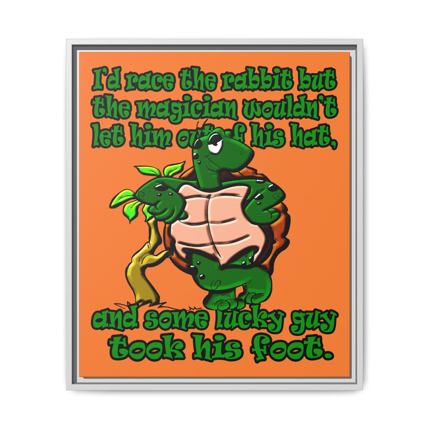 turtle race - framed canvas art (crusta)