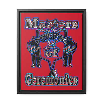 em cee squared - framed canvas art (dark red)