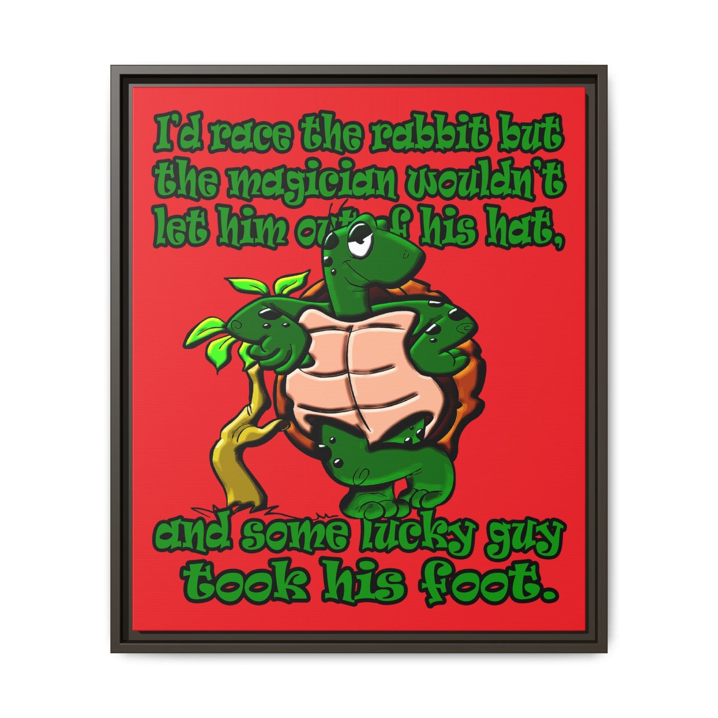 turtle race - framed canvas art (red)