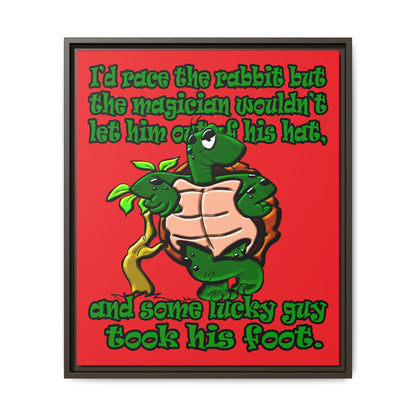turtle race - framed canvas art (red)