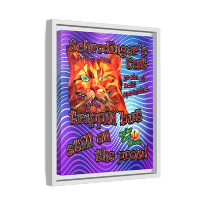 schrodinger's cat - framed canvas art (purple wave)