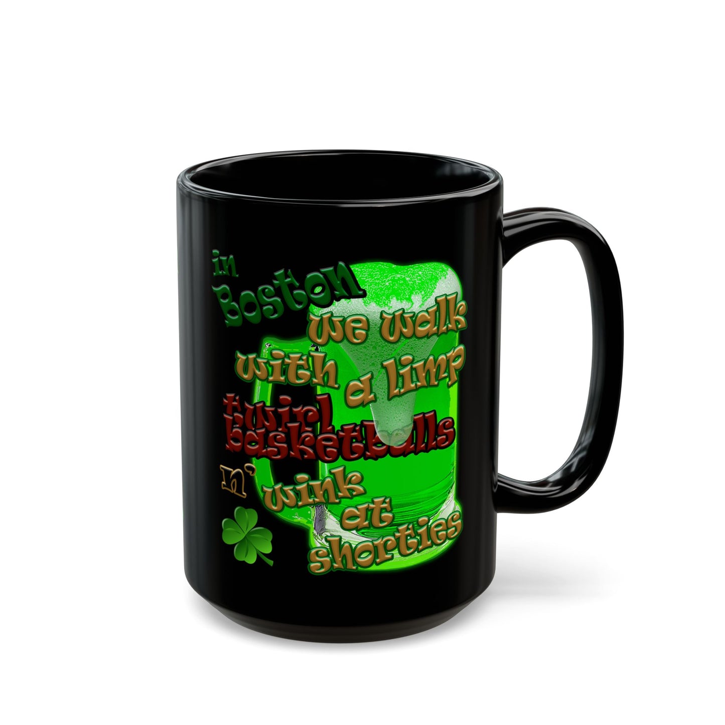 celtics logo - Black Mug (black)