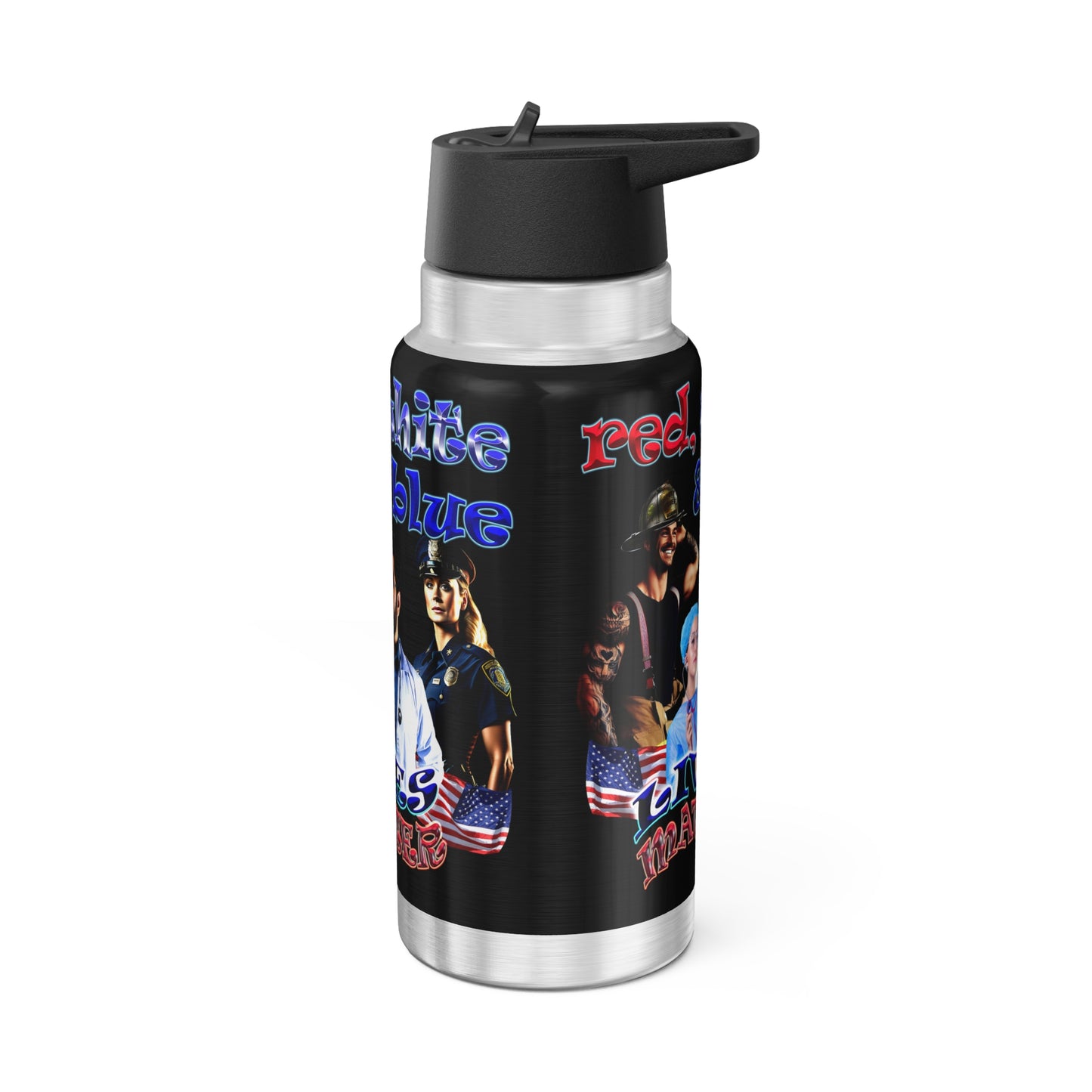 rw&b lives matter - Gator Tumbler, 32oz (black)