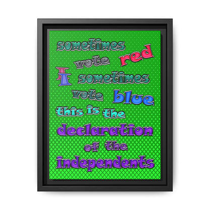 declaration of the independents - framed canvas art (logo green)