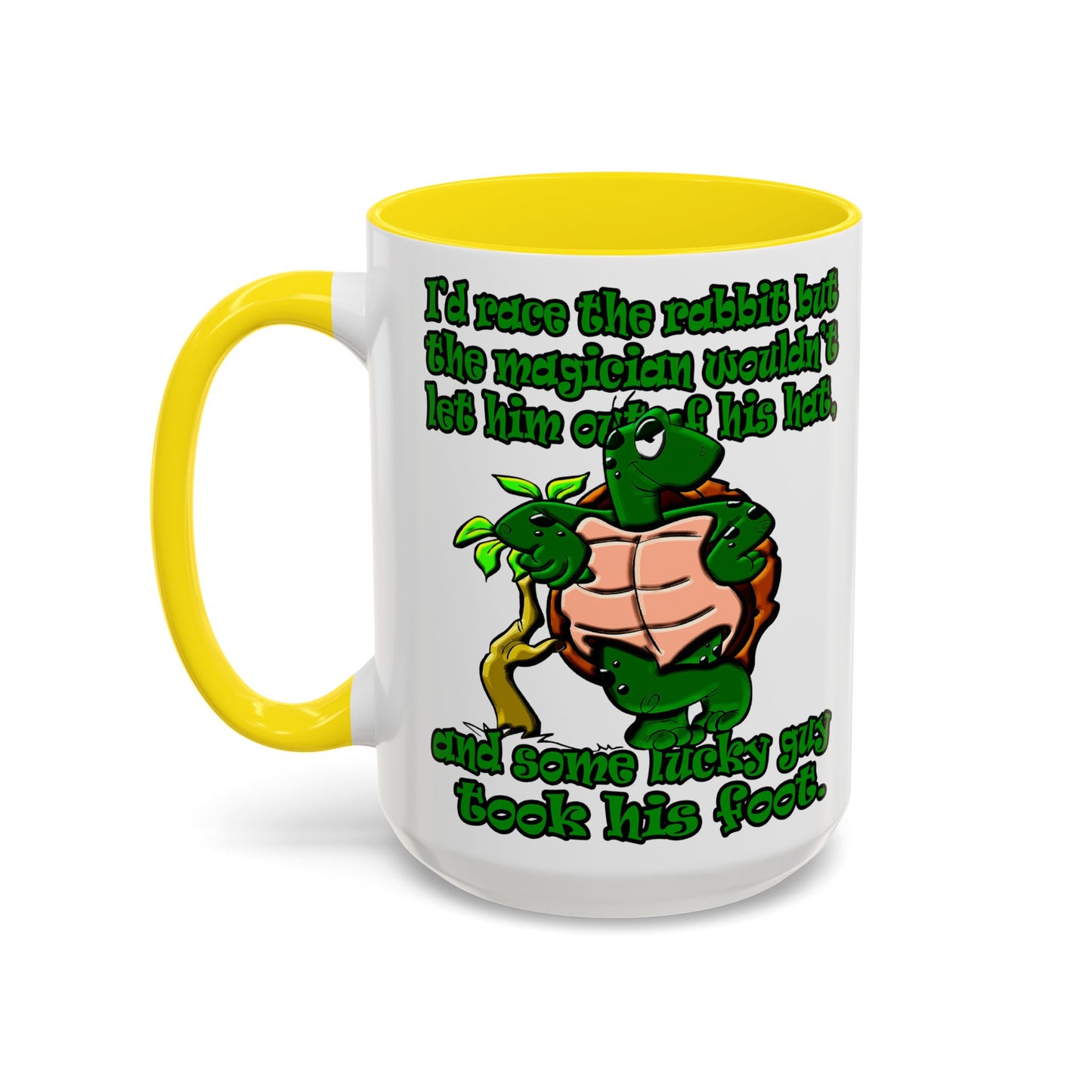turtle race - Accent Mug (white)