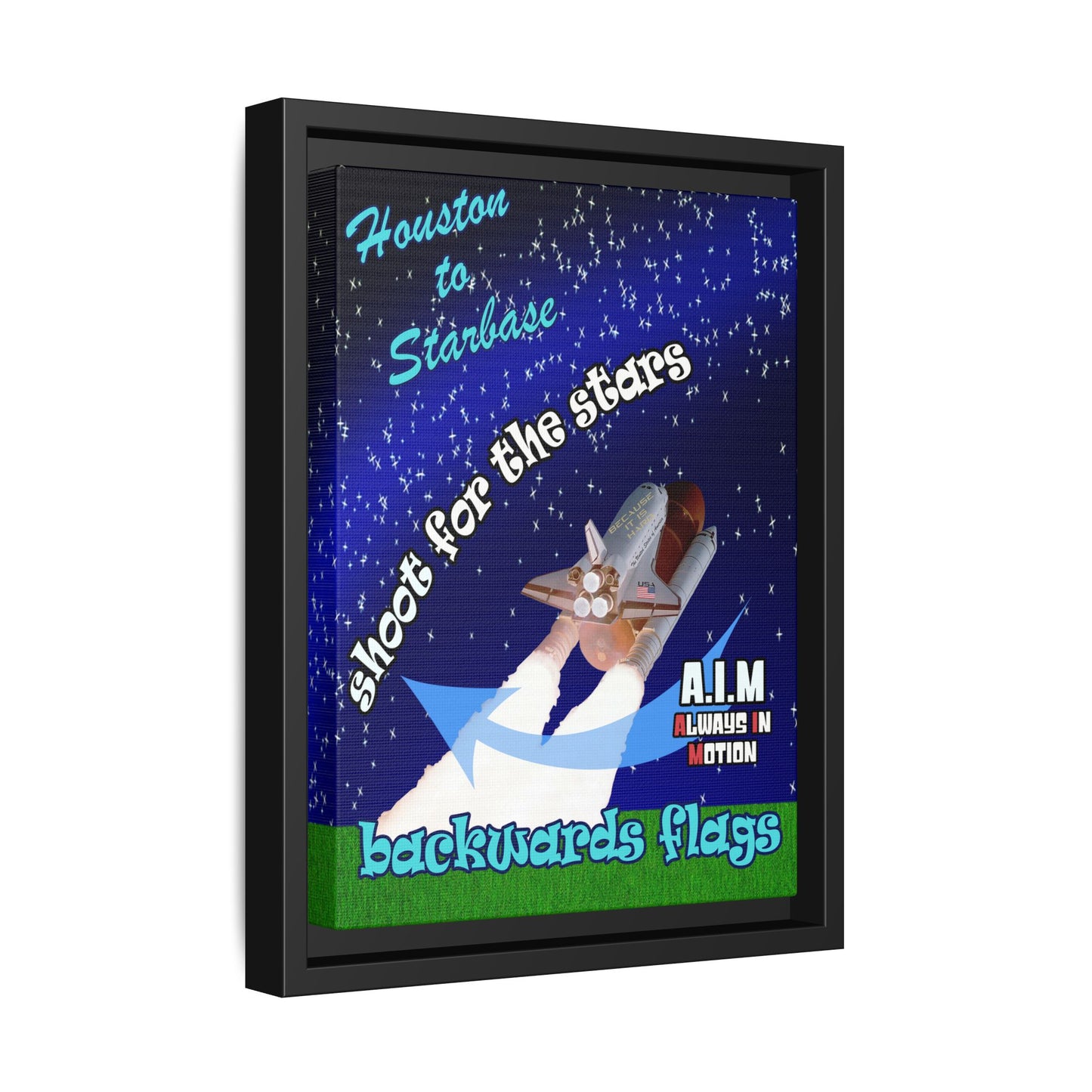 shoot for the stars - framed canvas art ('snoops' background)