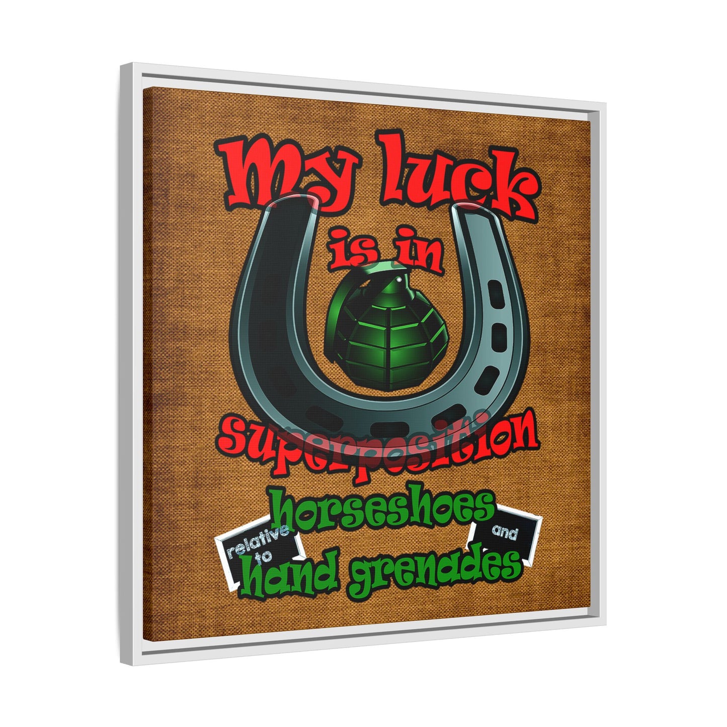 my luck - framed canvas art (brown papyrus)