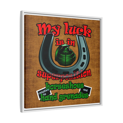 my luck - framed canvas art (brown papyrus)