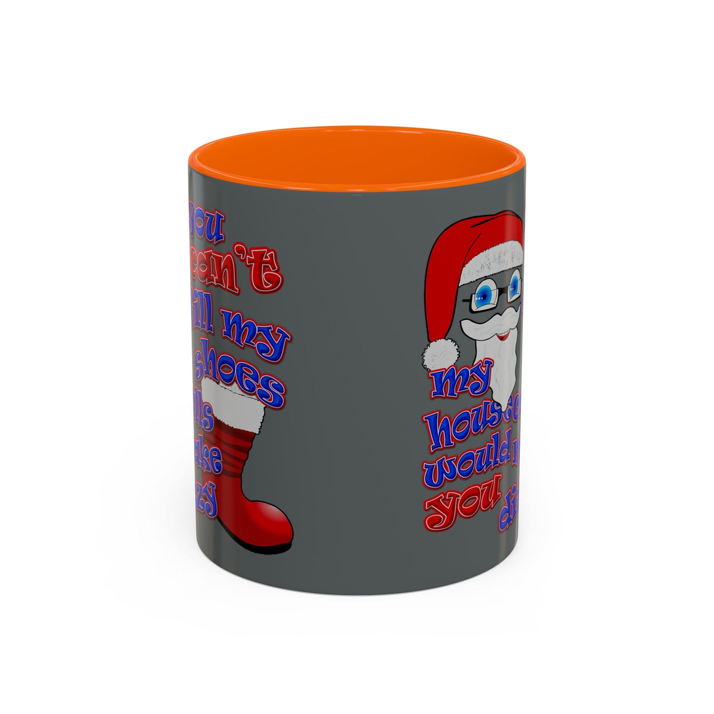 santa's shoes - Accent Mug (dark grey)