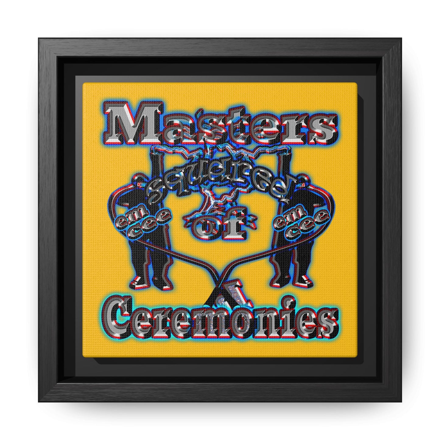 em cee squared - framed canvas art (yellow)