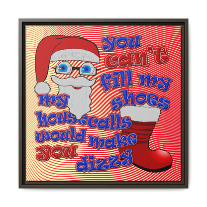 santa's shoes - framed canvas art (yellow-orange wave)