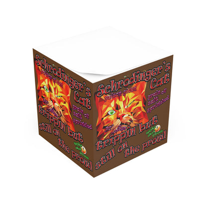 schrodinger's cat - note cube (brown)