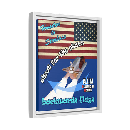 shoot for the stars - framed canvas art (dark blue)