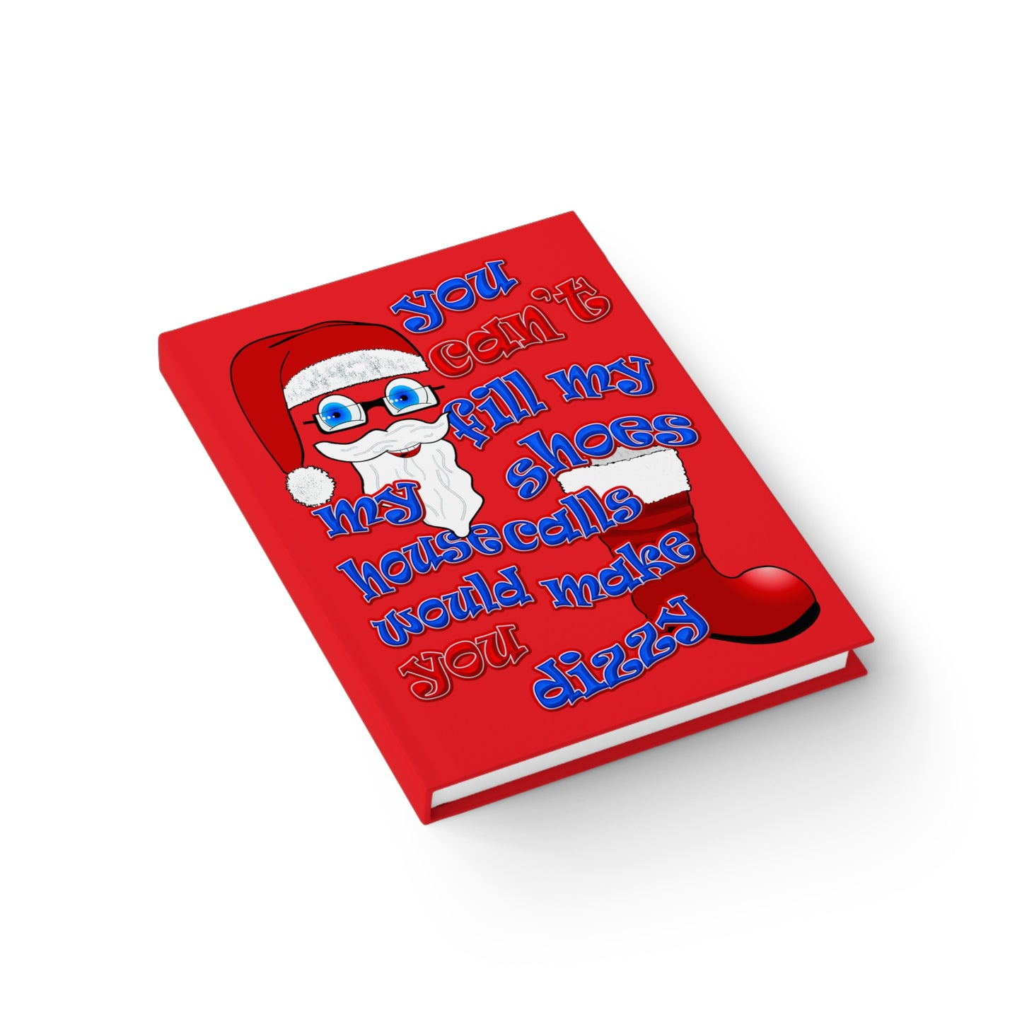 santa's shoes - journal-lined (red)