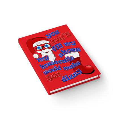 santa's shoes - journal-lined (red)