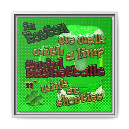 celtics logo - framed canvas art (logo green)