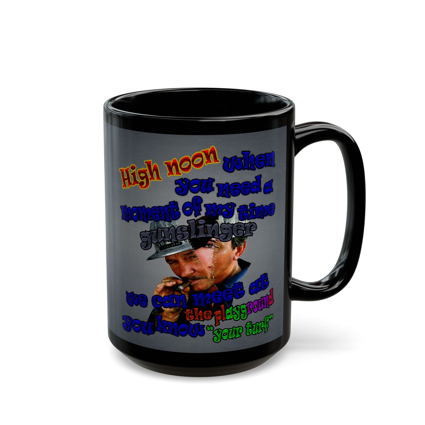 high noon - Black Mug (grey-light grey)