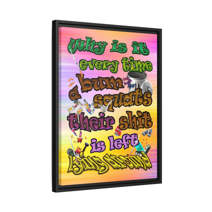 the bum's shit - framed canvas art (color blur)