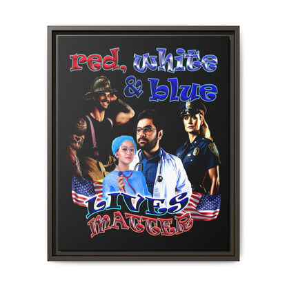 rw&b lives matter - framed canvas art (black)