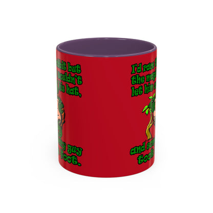 turtle race - Accent Mug (dark red)