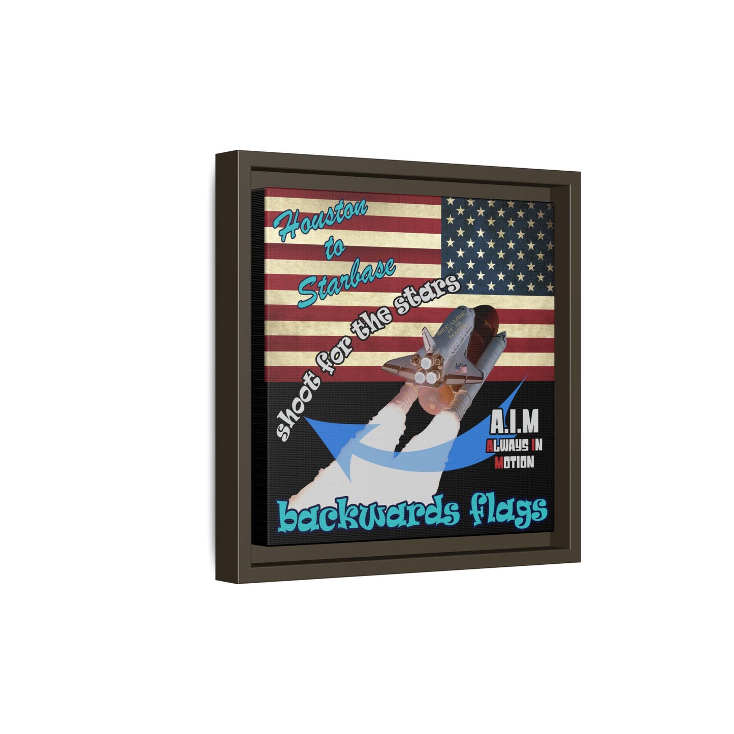 shoot for the stars - framed canvas art (black)