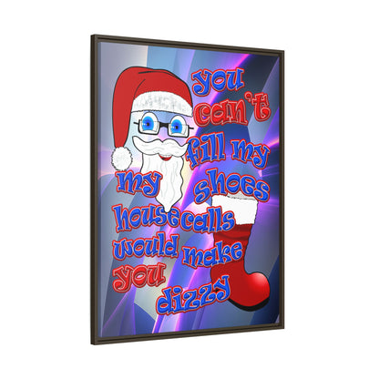 santa's shoes - framed canvas art (grey-pink wave)