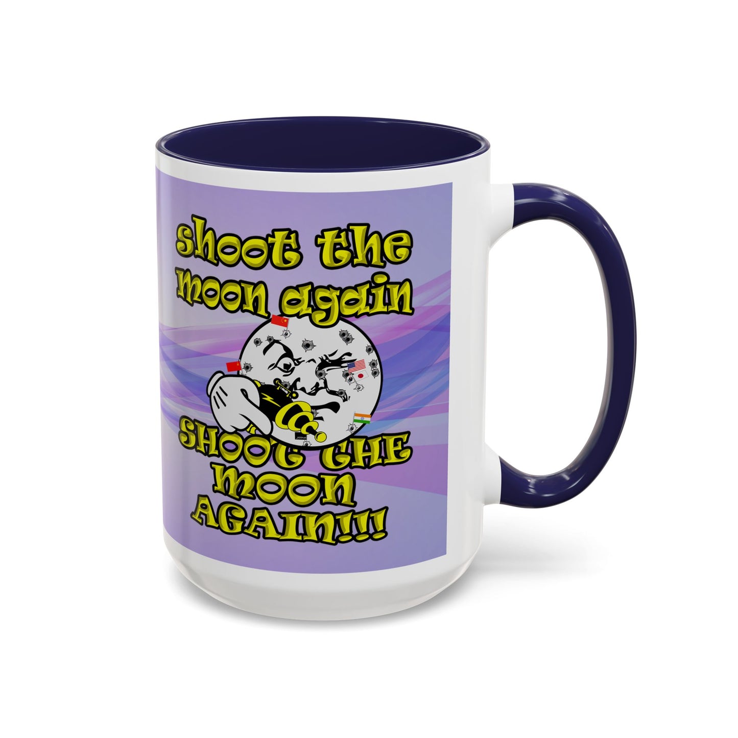 shoot the moon again - Accent Mug (light blue-pink wave)