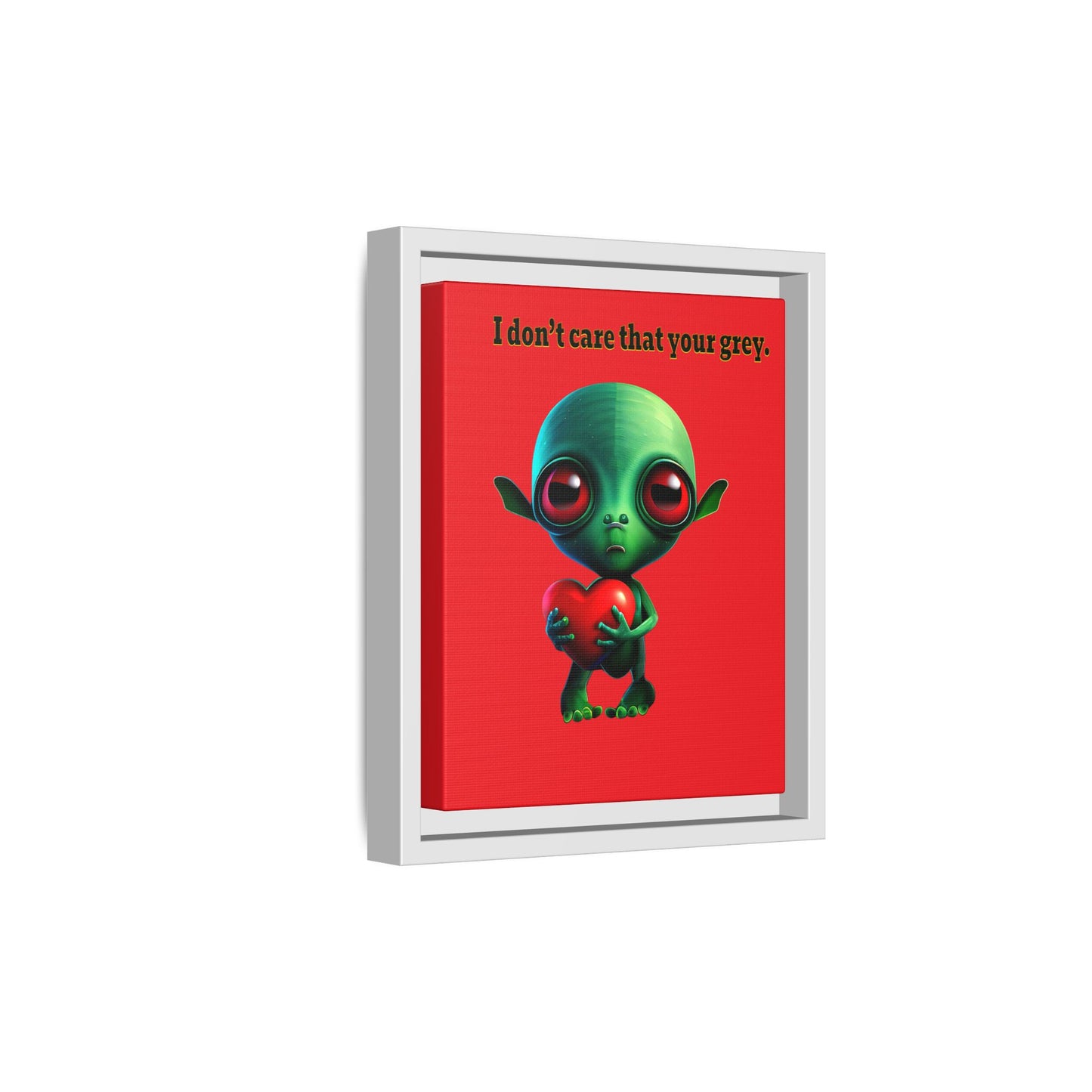 I don't care that your grey - framed canvas art (red)