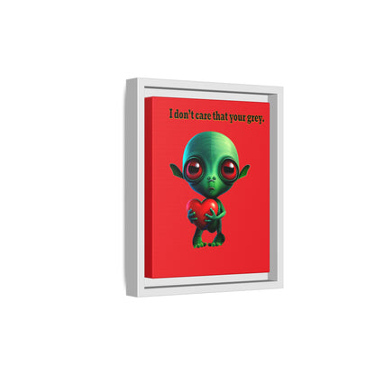 I don't care that your grey - framed canvas art (red)
