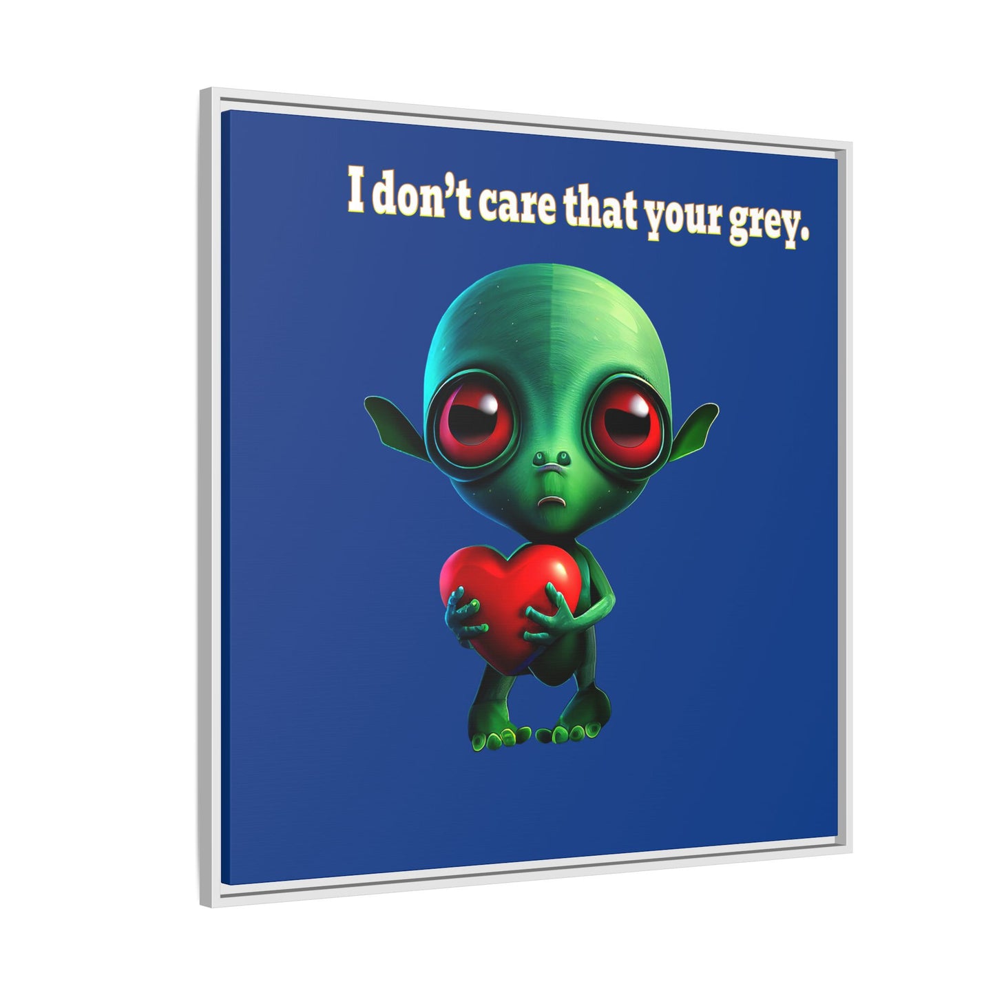 I don't care that your grey - framed canvas art (dark blue)