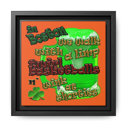 celtics logo - framed canvas art (orange)