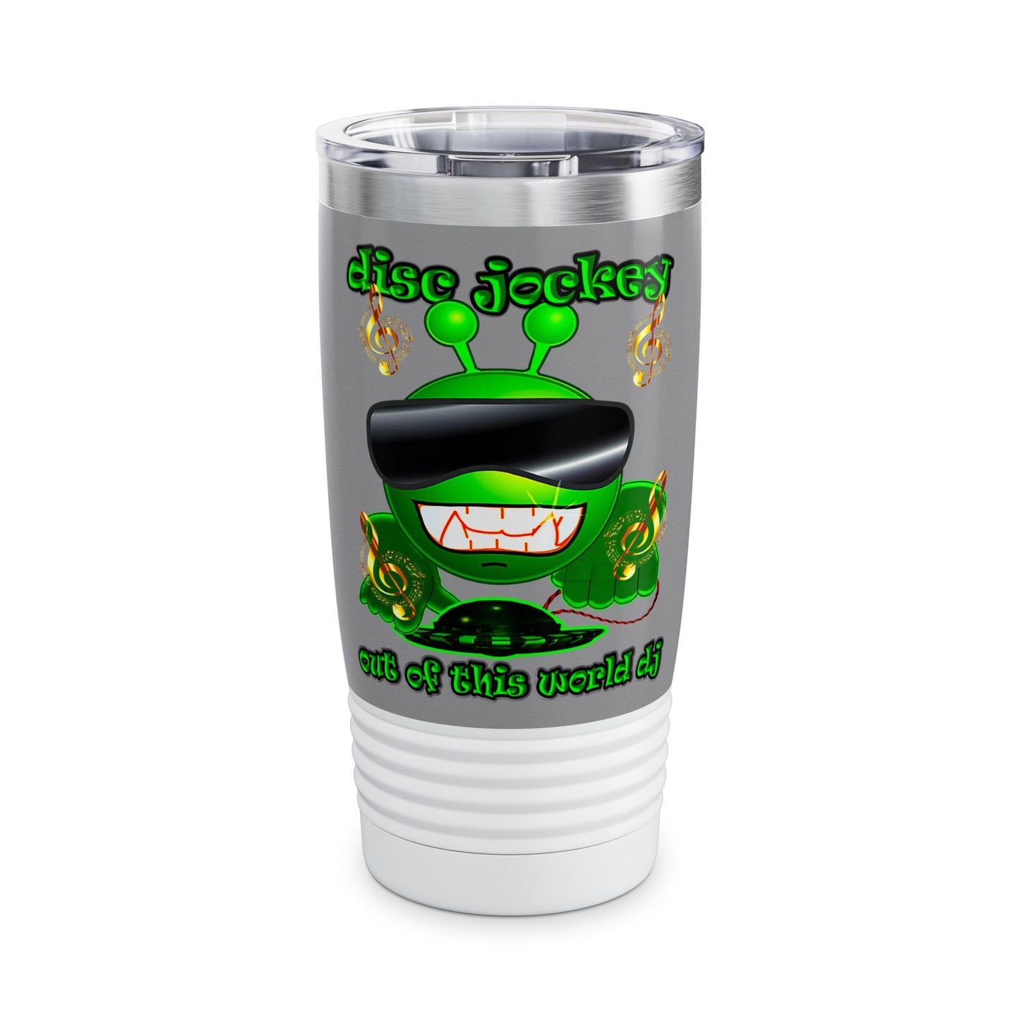 disc jockey - Ringneck Tumbler, 20oz (grey)