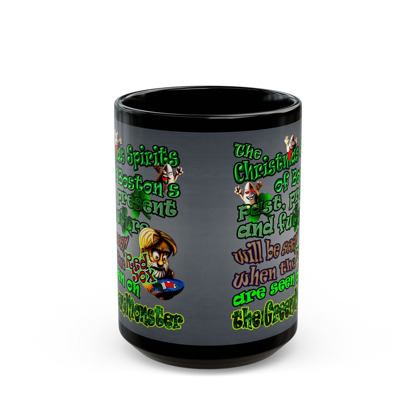 christmas spirits of boston - Black Mug (grey-light grey)