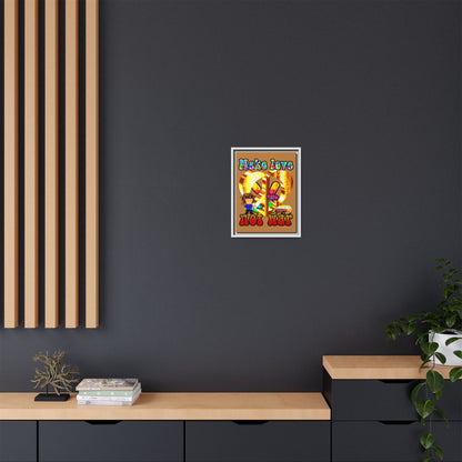 love peace - framed canvas art (light brown)