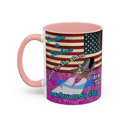 shoot for the stars - Accent Mug (pink swirl)