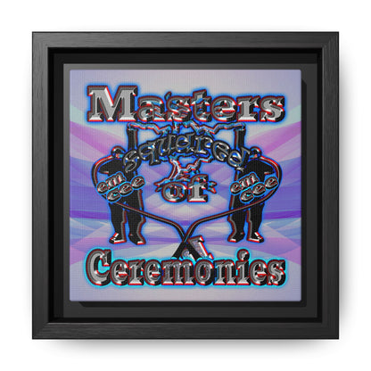 em cee squared - framed canvas art (light blue-pink wave)