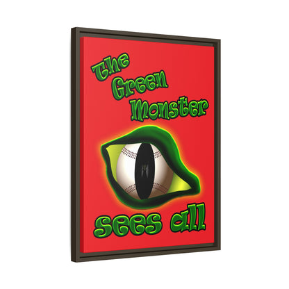 green monster - framed canvas art (red)