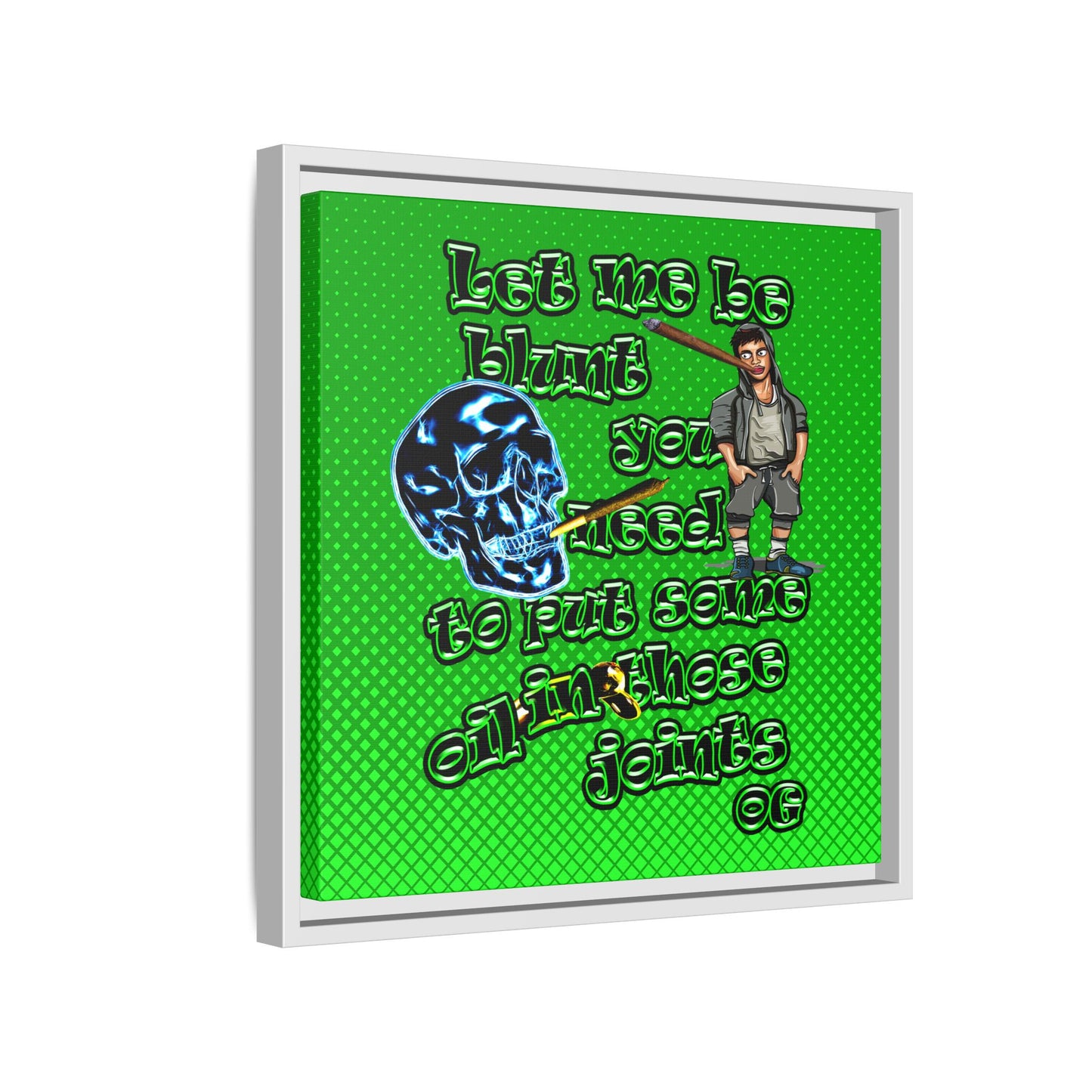 og - framed canvas art (logo green)