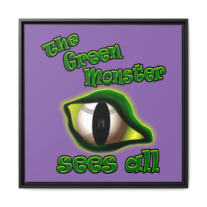 green monster - framed canvas art (light purple)