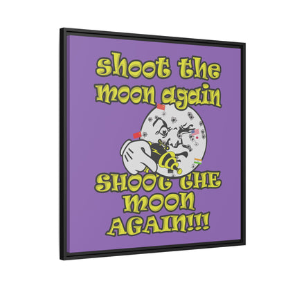 shoot the moon again - framed canvas art (light purple)