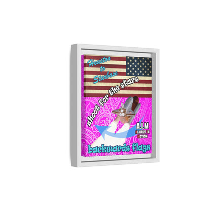 shoot for the stars - framed canvas art (pink swirl)