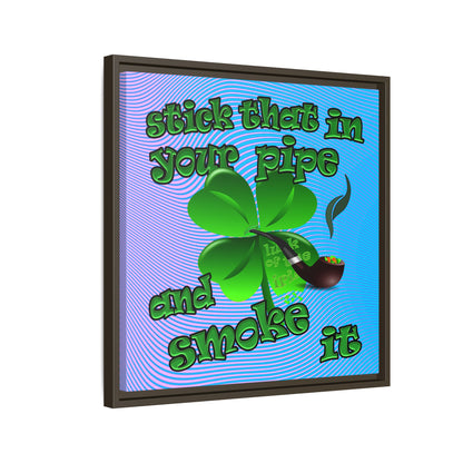 stick that in your pipe and smoke it - framed canvas art (light blue-purple wave)