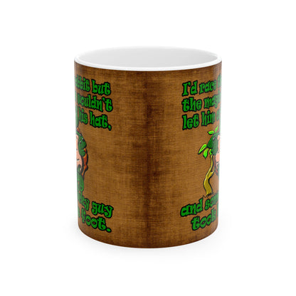 turtle race - White Mug (brown papyrus)