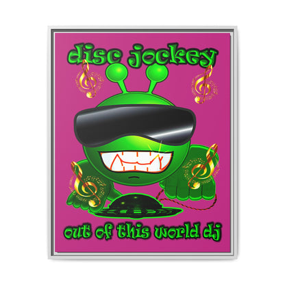disc jockey - framed canvas art (pink)