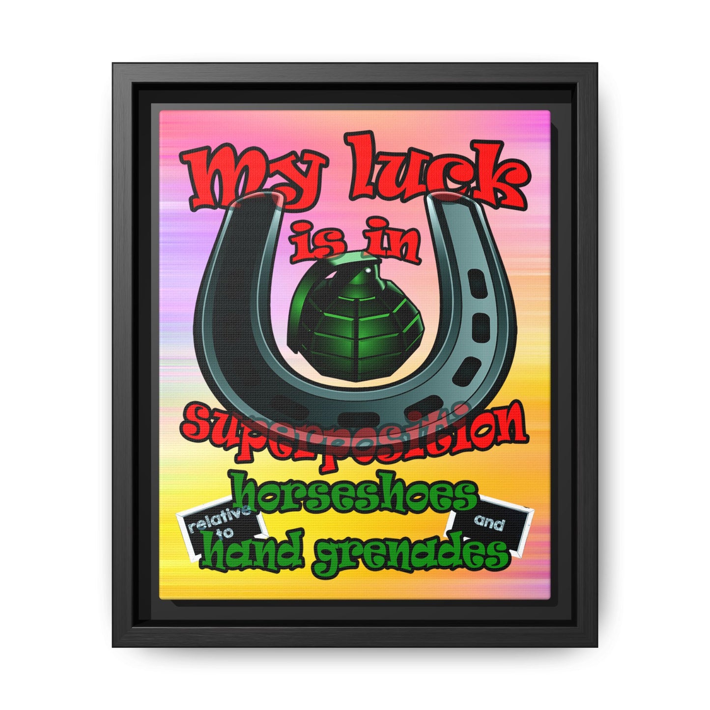 my luck - framed canvas art (color blur)