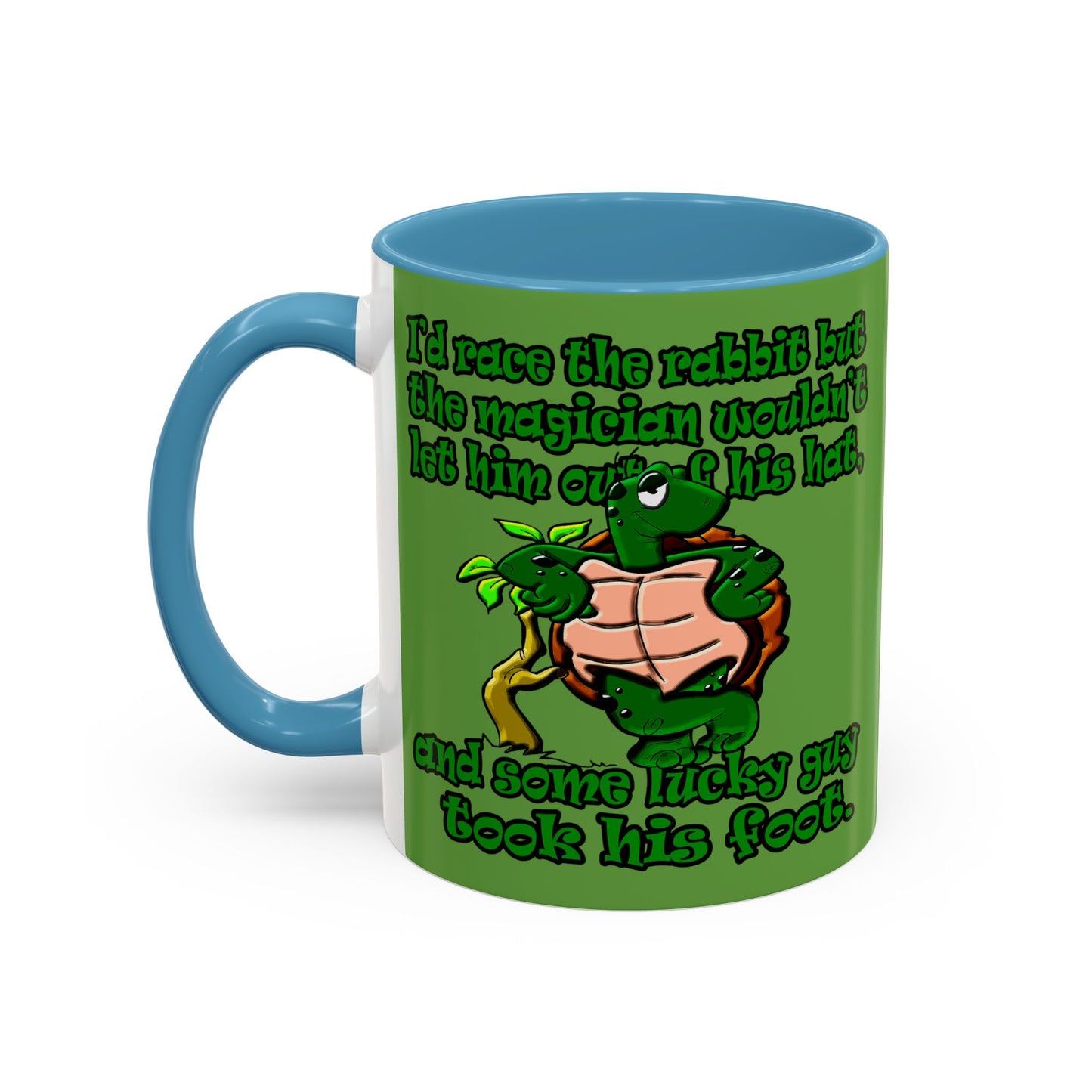 turtle race - Accent Mug (green)