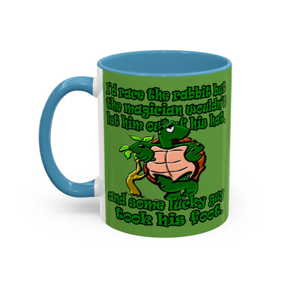 turtle race - Accent Mug (green)
